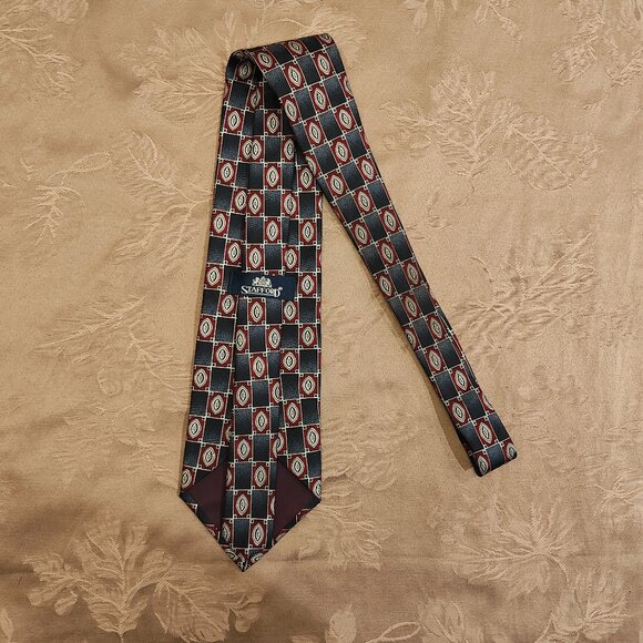 Stafford Other - Stafford 100% Silk Red and Grey Patterned Tie, Excellent Used Condition! (EUC)